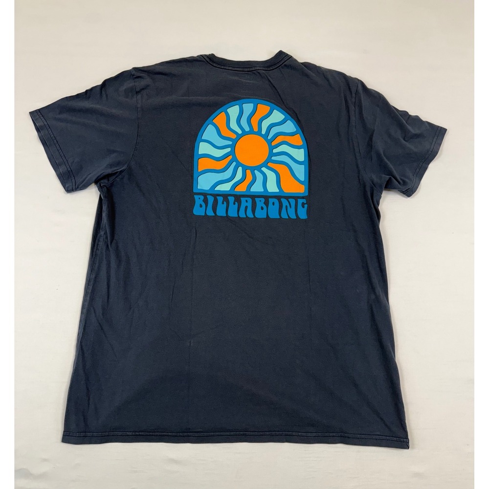 Billabong Mens Navy Blue Sunburst‎ Graphic T-Shirt Size XL Premium Cotton - Picture 6 of 9